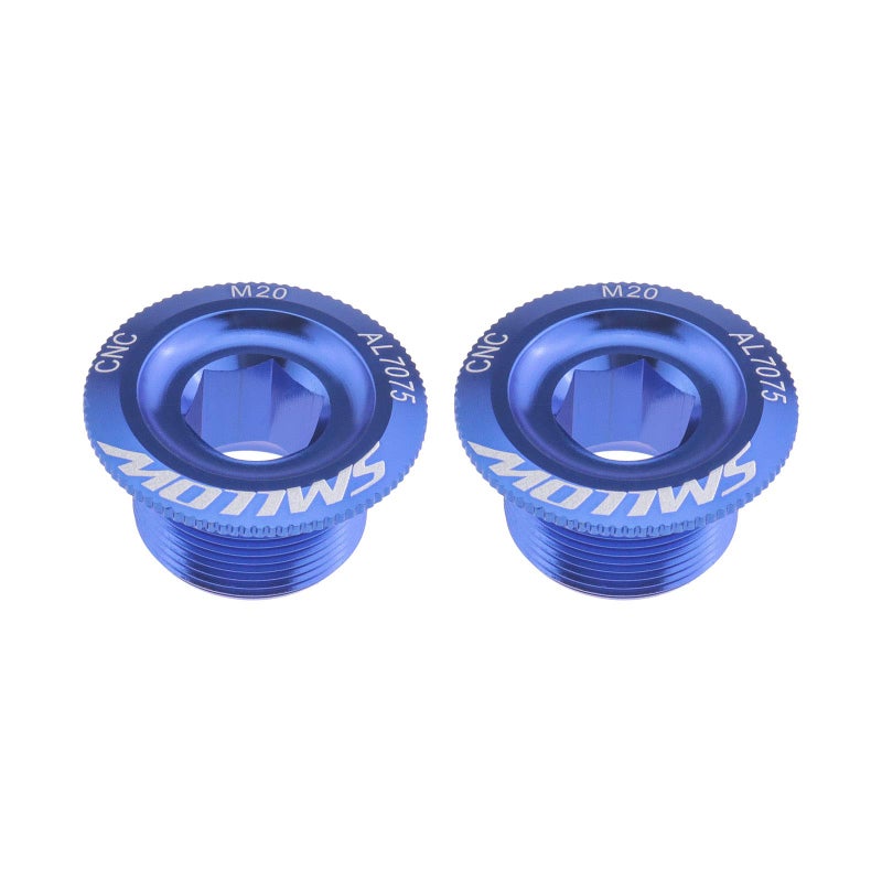 كريت آيديا خلق فكرة 2PCS الأزرق دراجة جبلية أسفل قوس غطاء Crankset ذراع كرنك تثبيت مسامير CNC سبائك الألومنيوم متوافق مع Shimano HollowTech II Deore XT SLX Saint & Zee (MTB) - Image 1